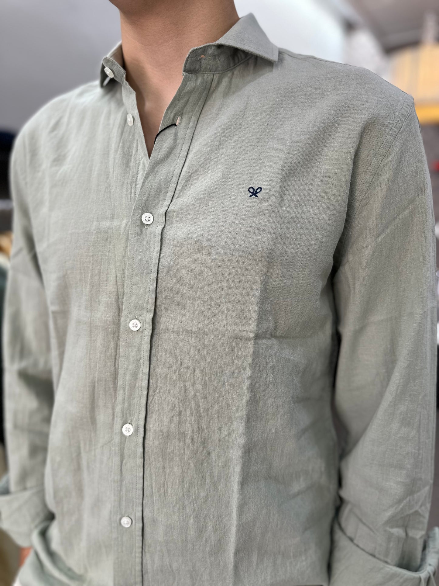 Camisa Silbon lino verde claro
