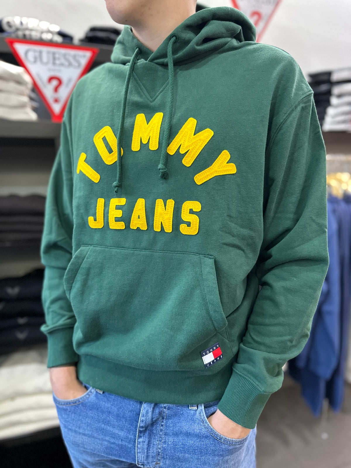 Sudadera Tommy verde y amarillo