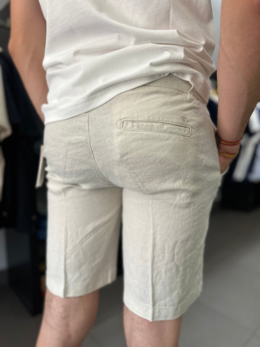 Pantalón Corto Lino Silbon beige