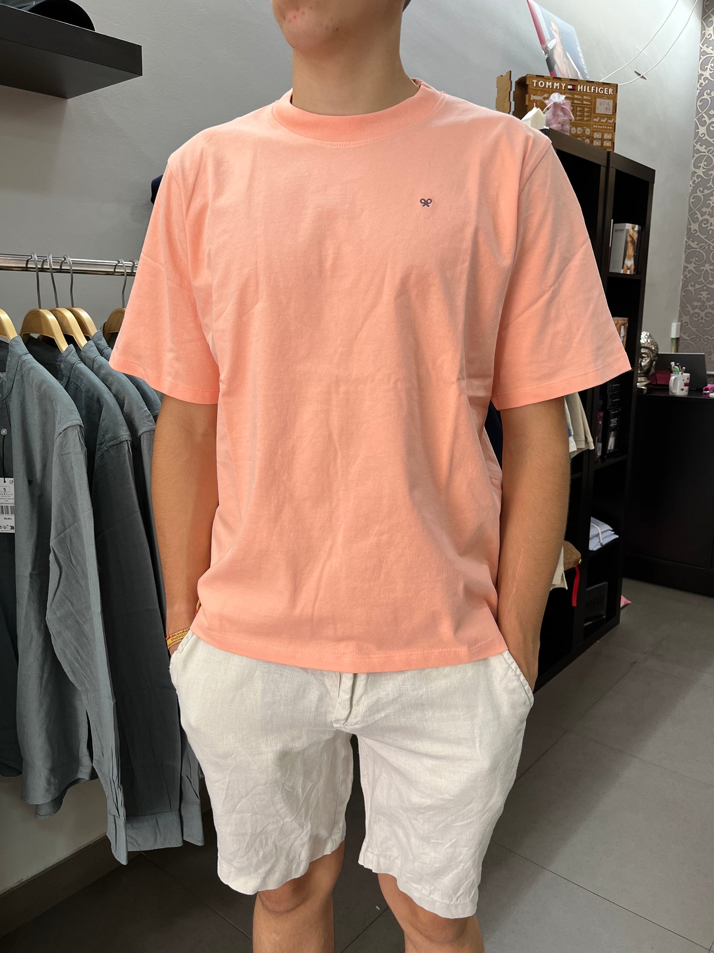 Camiseta Silbon over special fit logo espalda Salmón