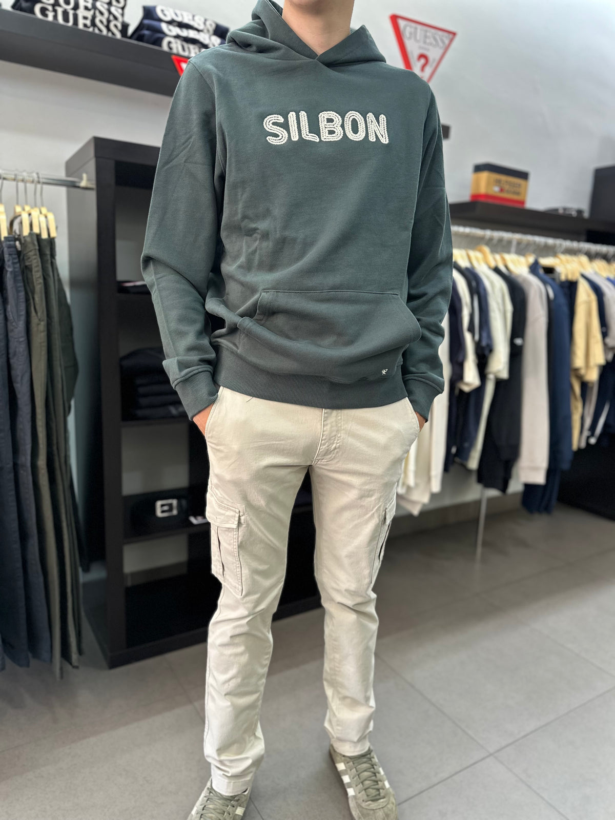 Sudadera Silbon verde con capucha