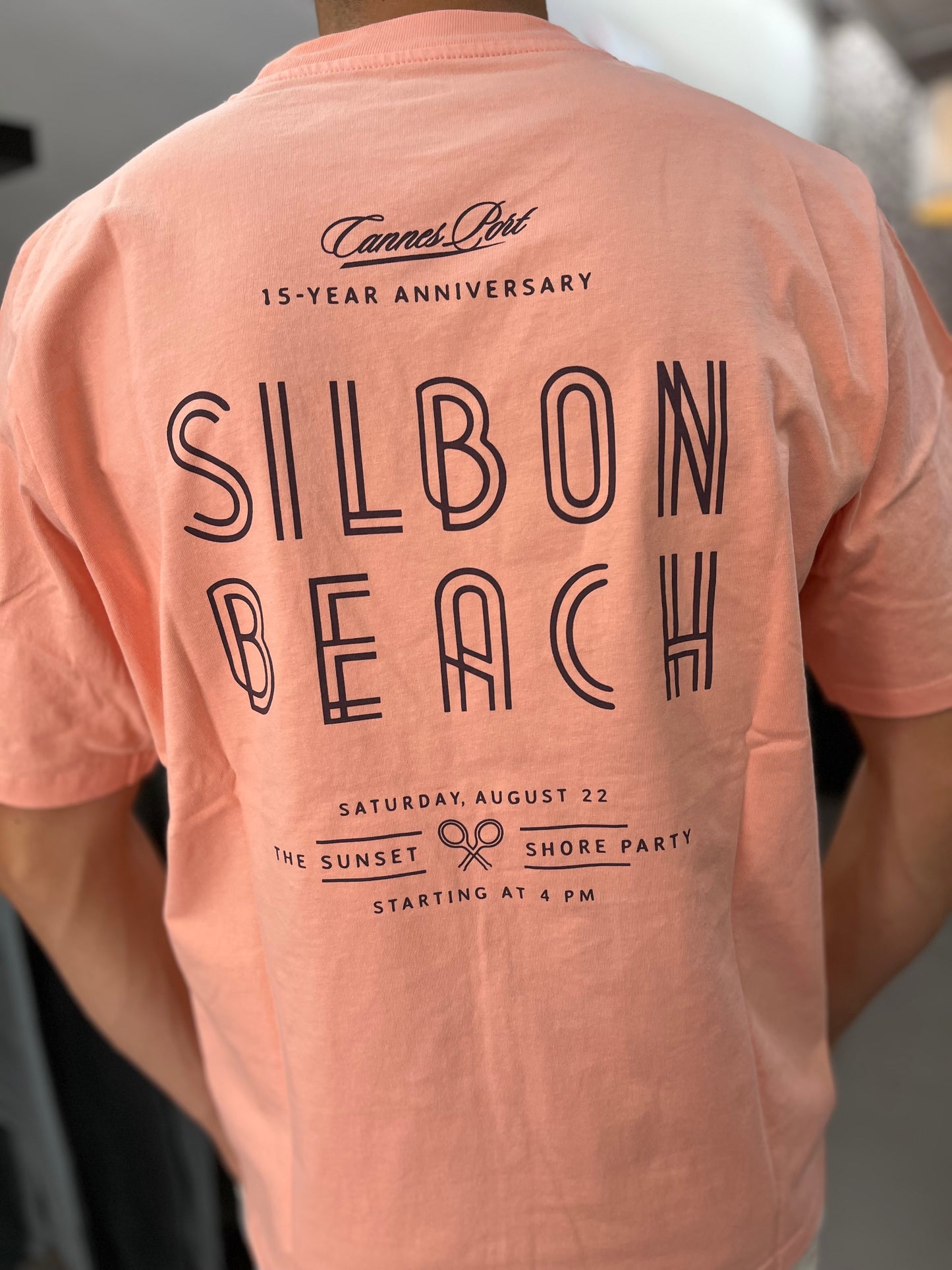 Camiseta Silbon over special fit logo espalda Salmón