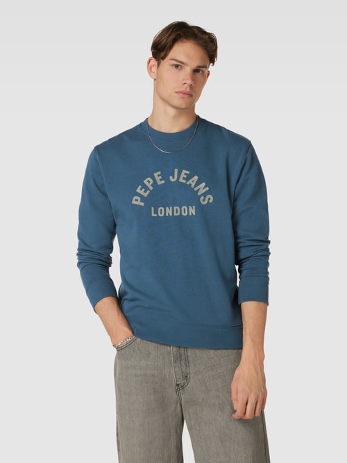 SUDADERA AZUL LOGO VERDE ANTE PEPE JEANS HOMBRE