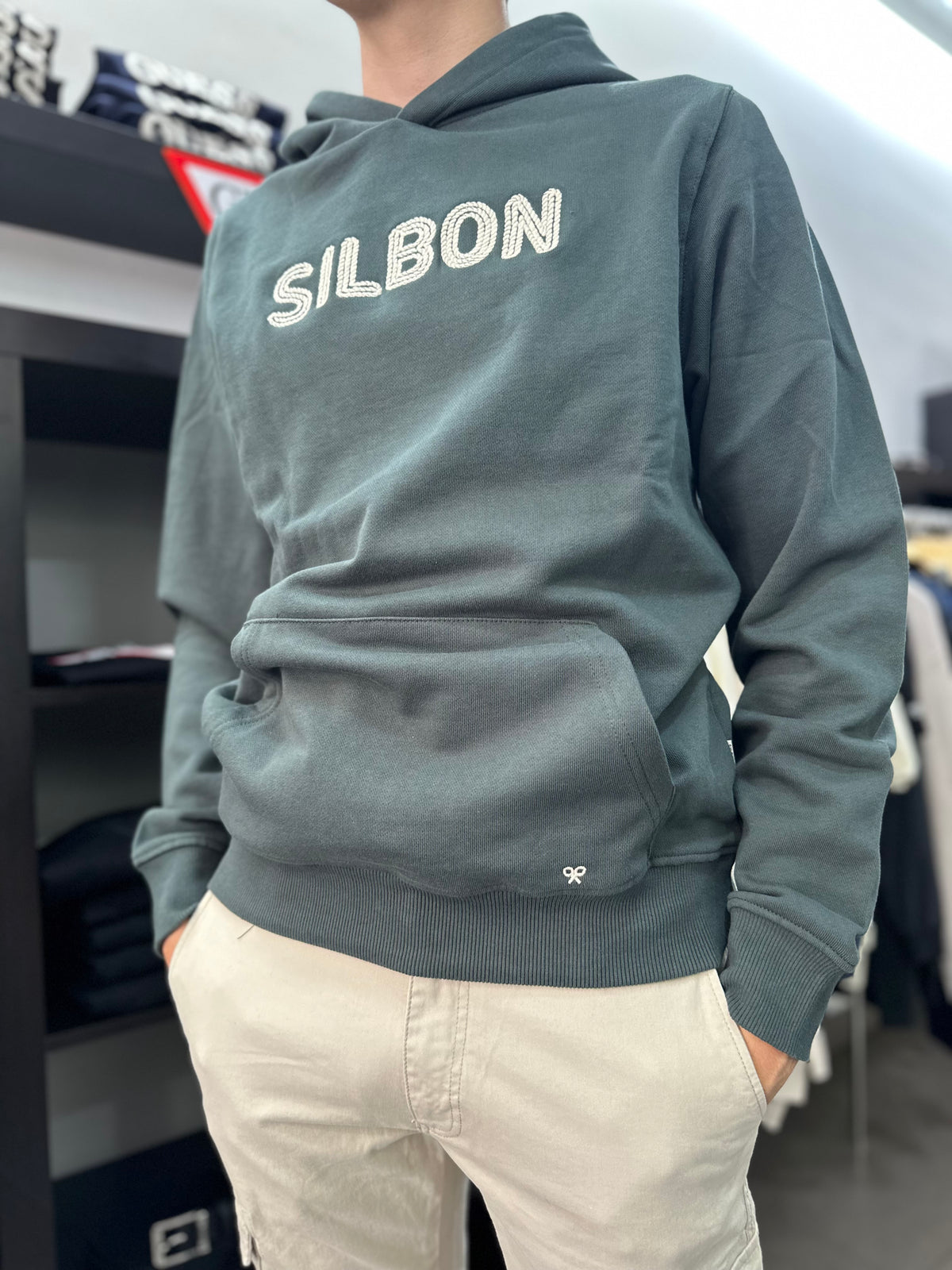 Sudadera Silbon verde con capucha
