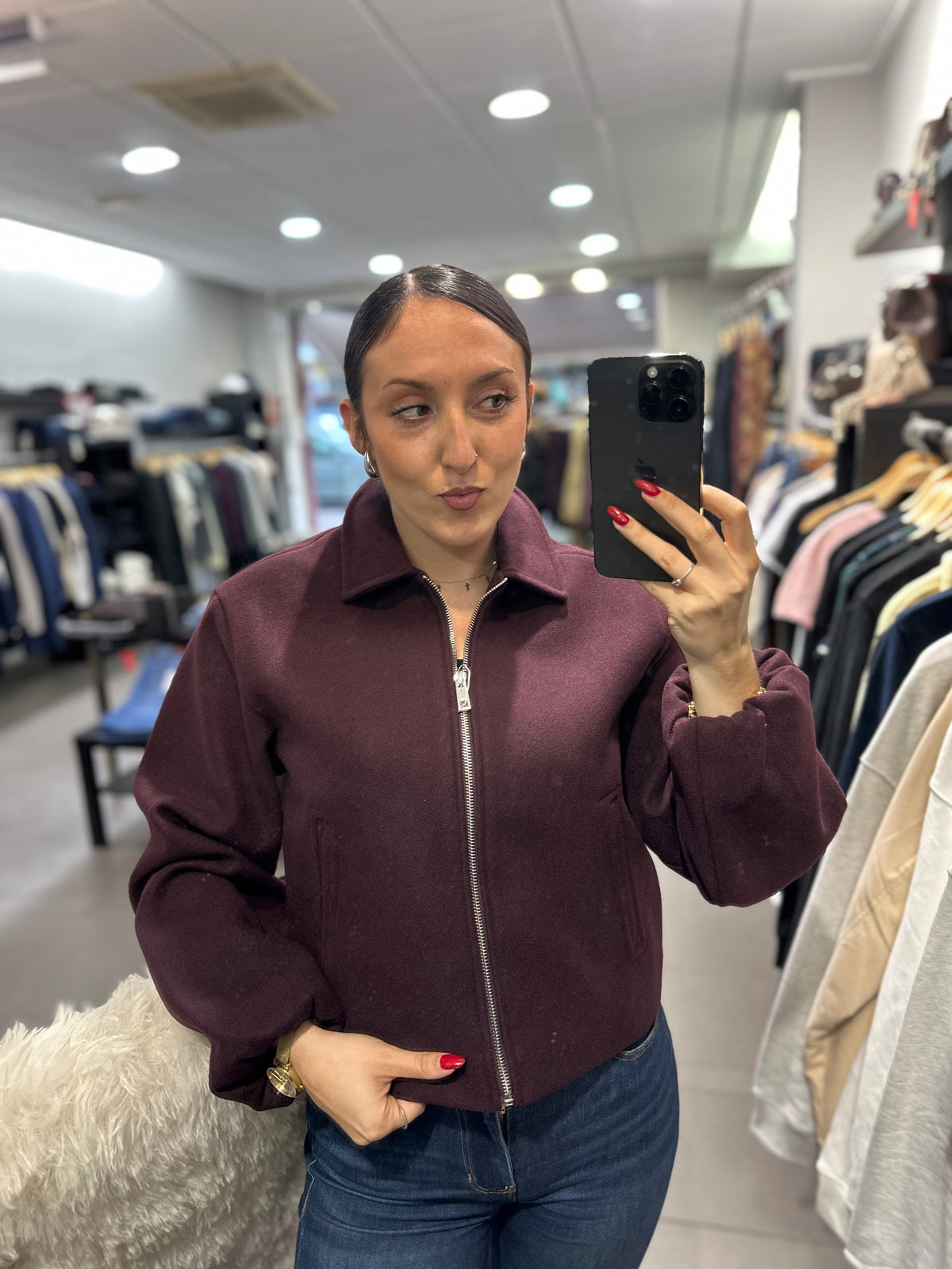 Chaqueta Tiffosi paño burdos cremallera