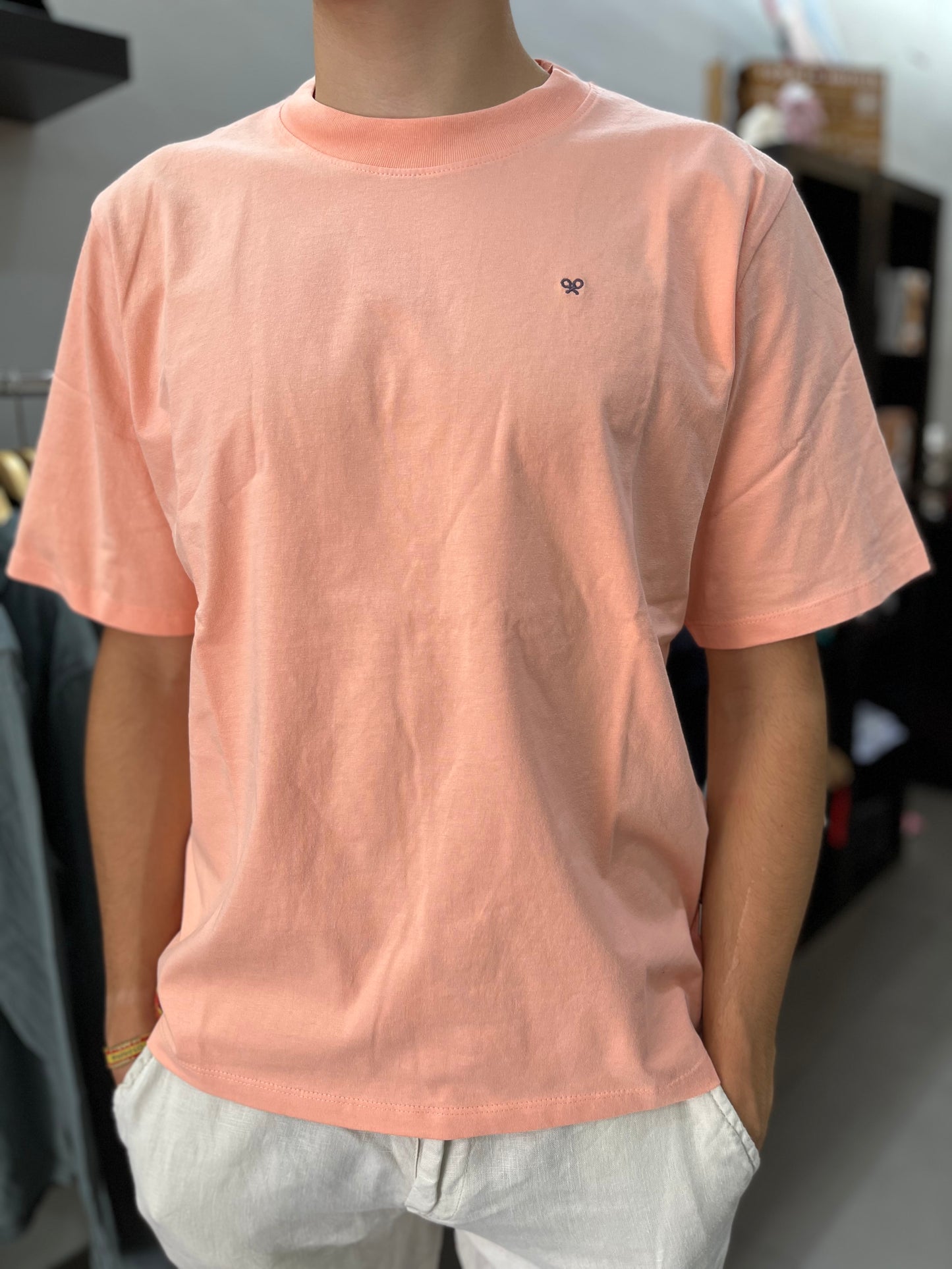 Camiseta Silbon over special fit logo espalda Salmón