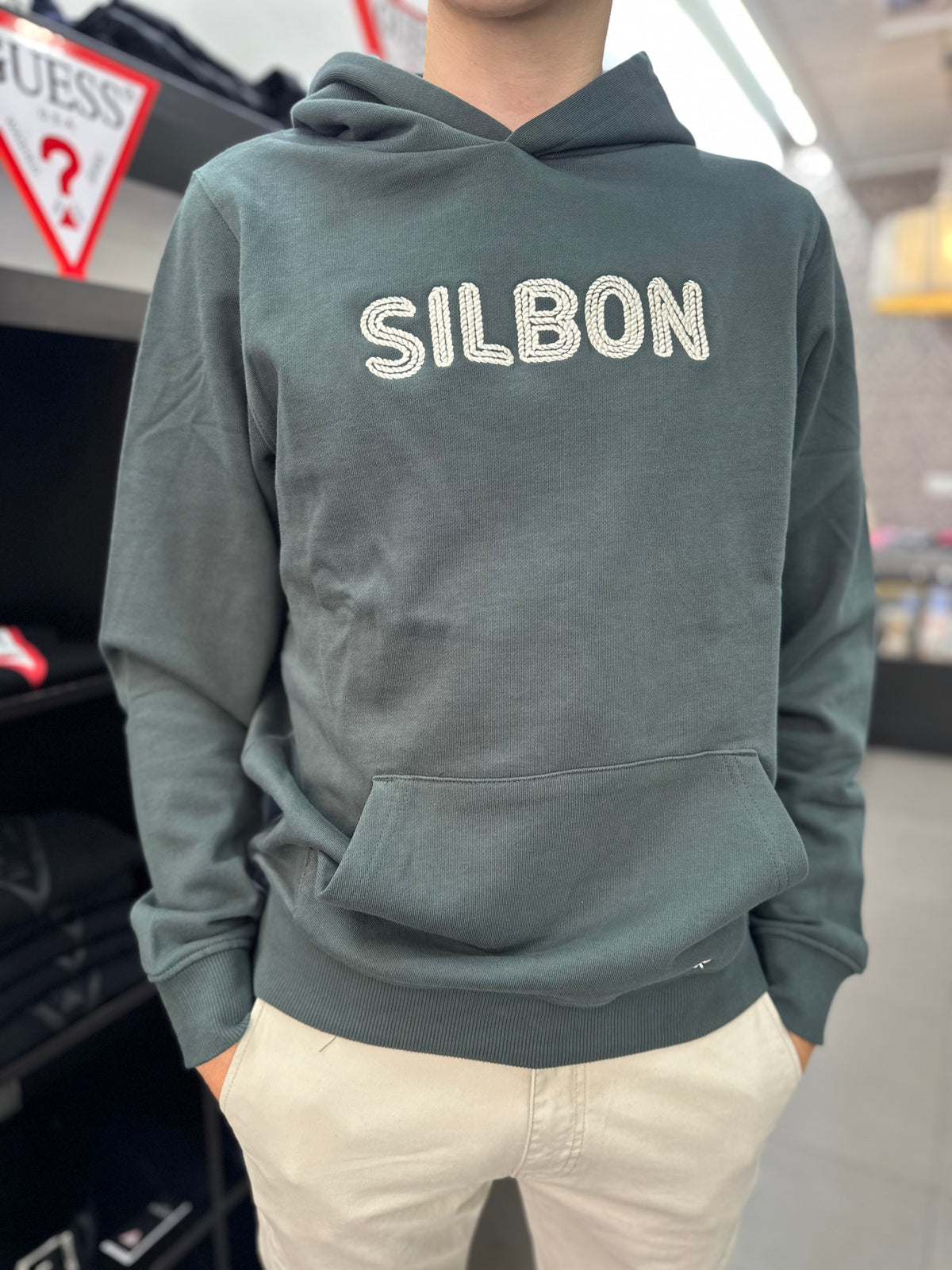 Sudadera Silbon verde con capucha