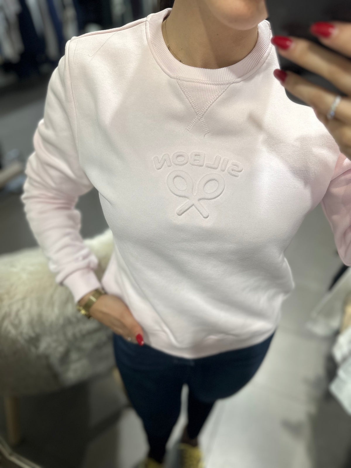 Sudadera Silbon rosa claro