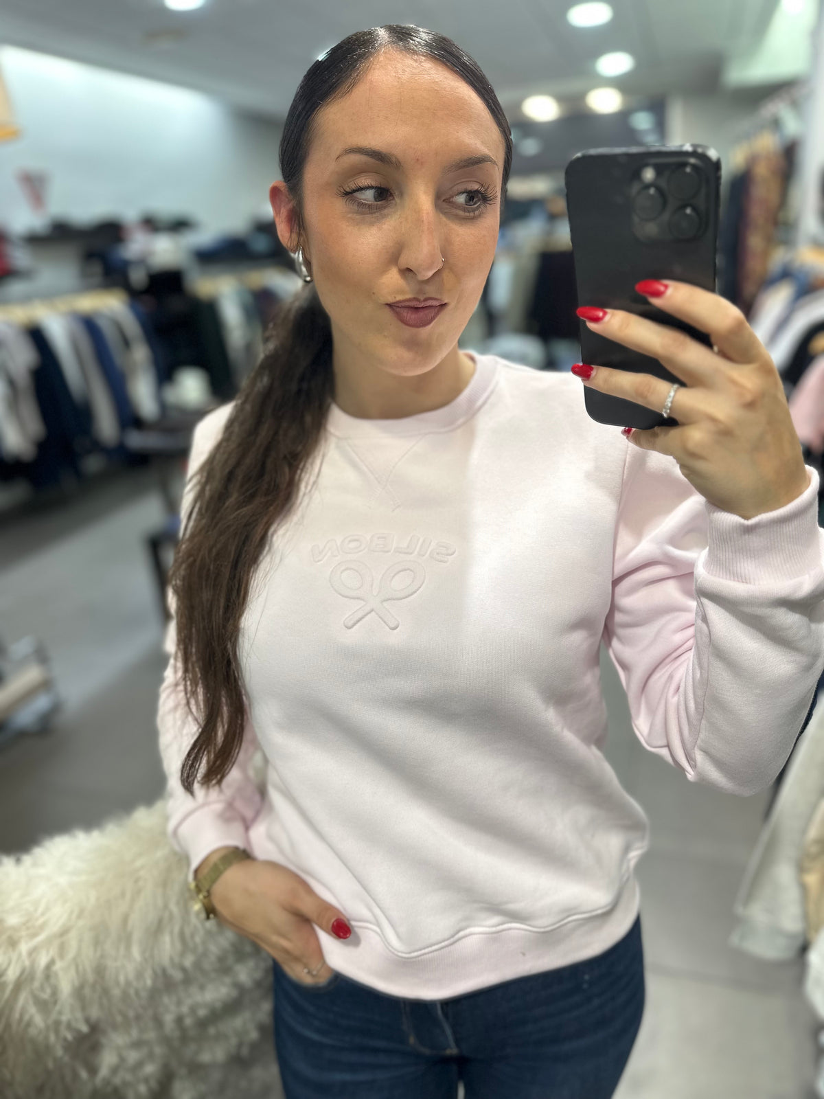 Sudadera Silbon rosa claro