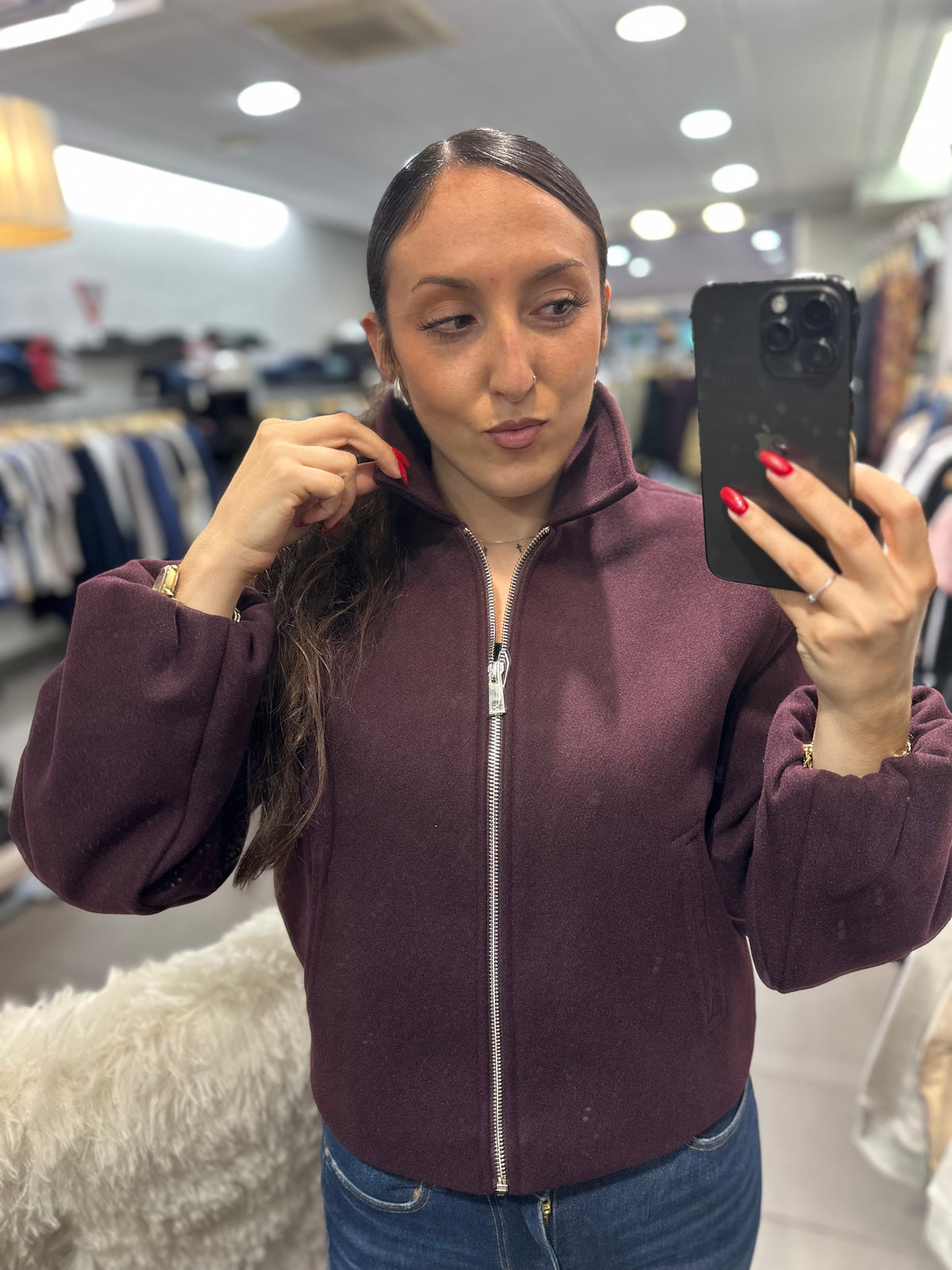Chaqueta Tiffosi paño burdos cremallera