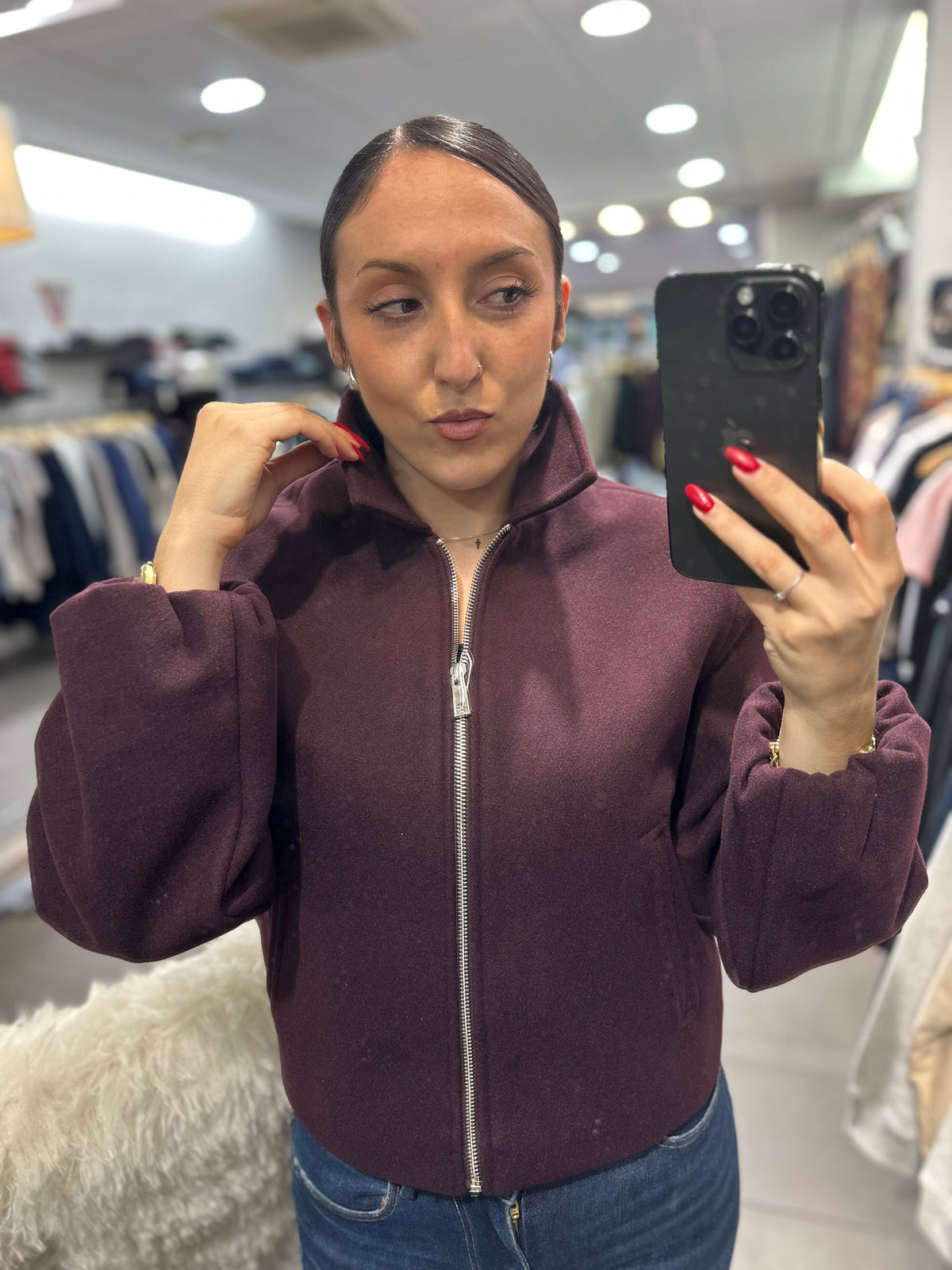 Chaqueta Tiffosi paño burdos cremallera