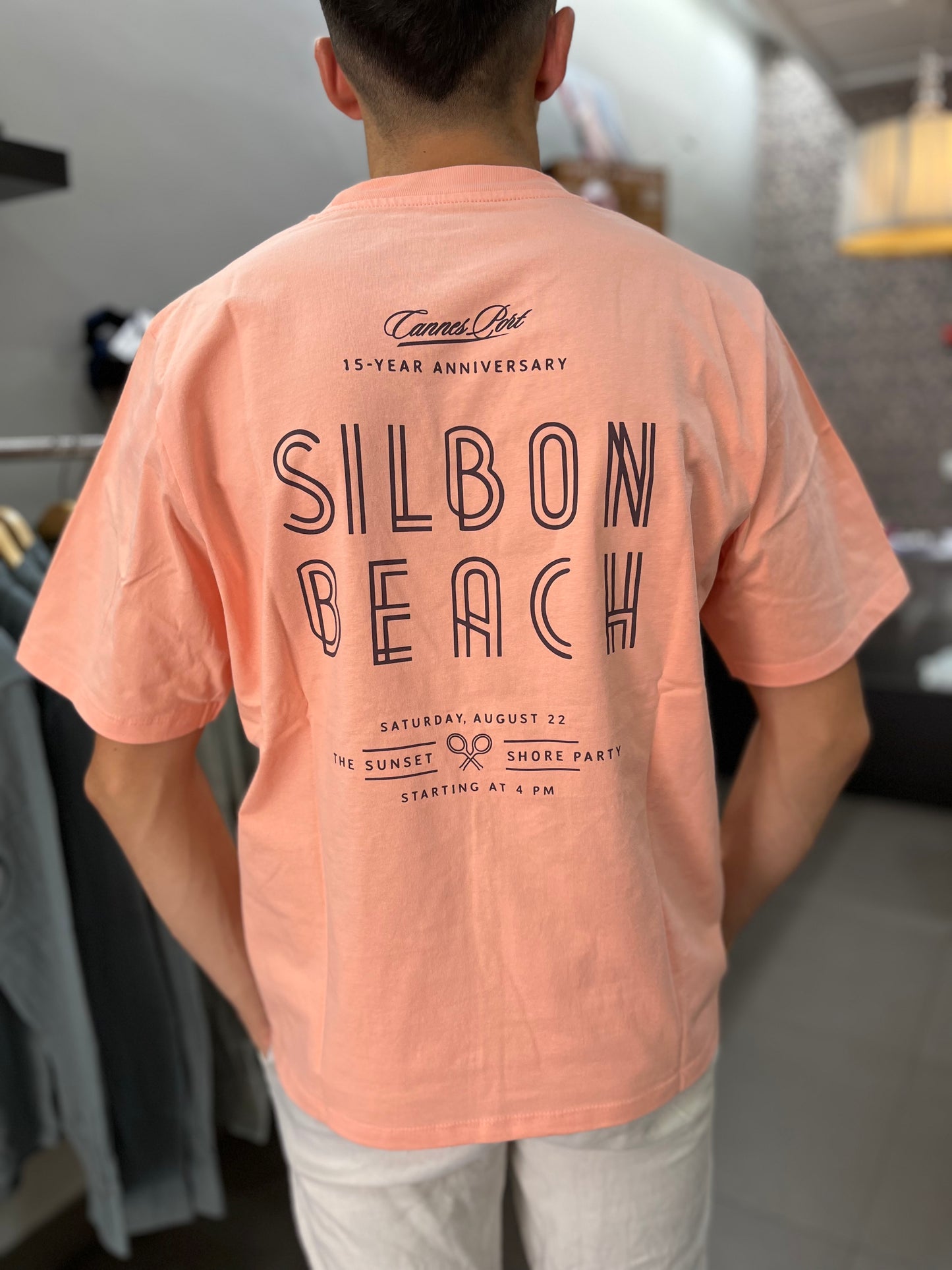 Camiseta Silbon over special fit logo espalda Salmón