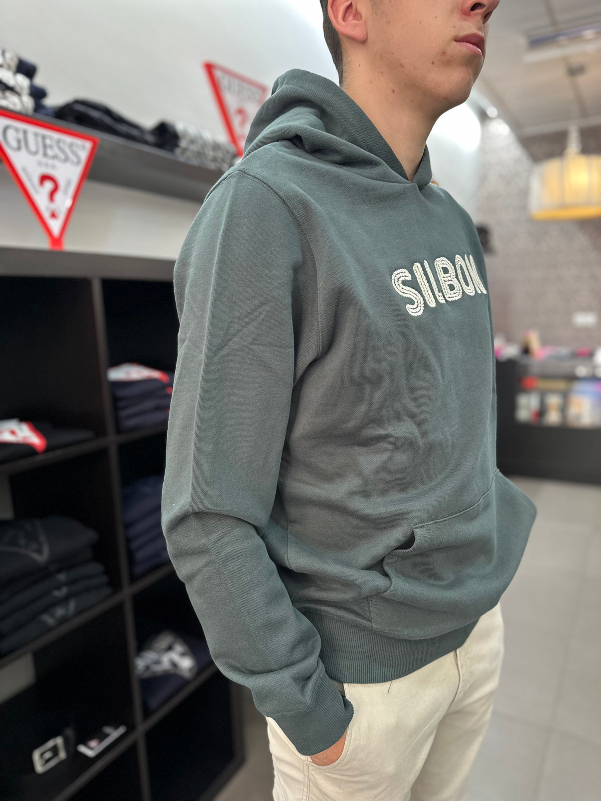 Sudadera Silbon verde con capucha