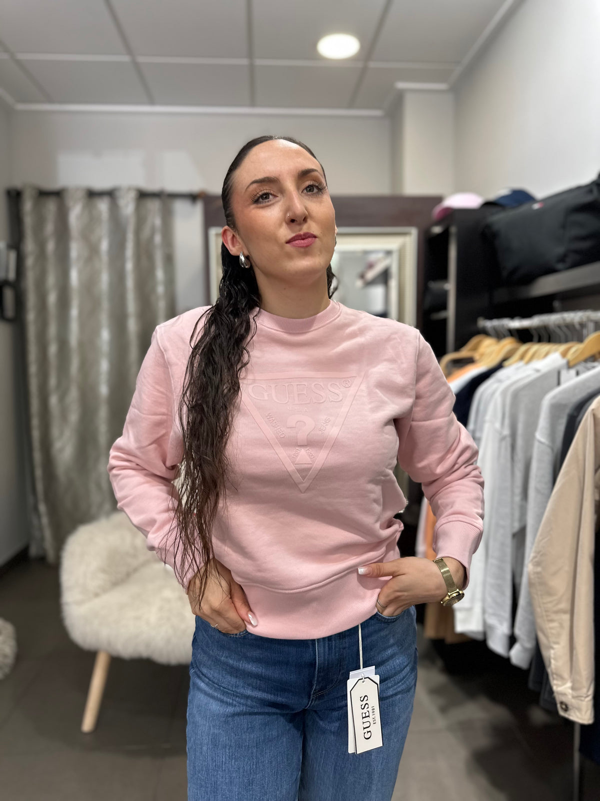 Sudadera Guess rosa