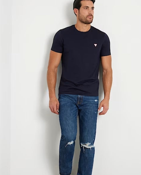 CAMISETA GUESS MARINA LOGO PEQUEÑO MANGA CORTA HOMBRE
