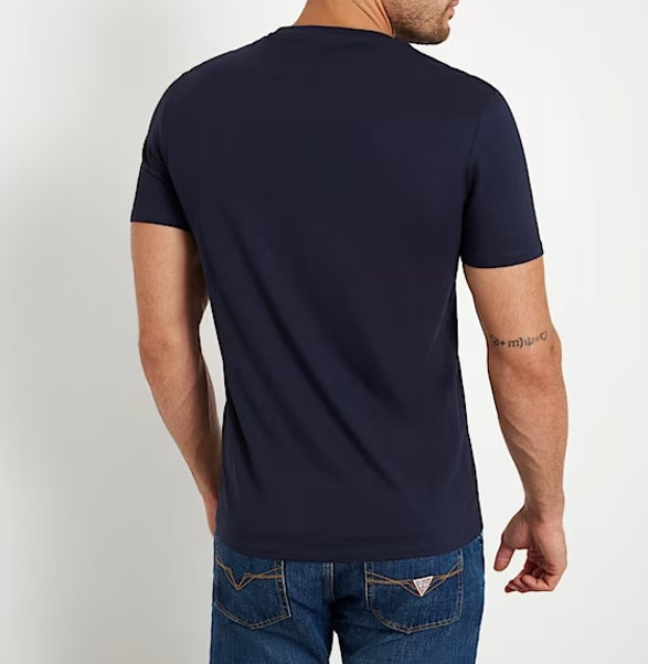 CAMISETA GUESS MARINA LOGO PEQUEÑO MANGA CORTA HOMBRE