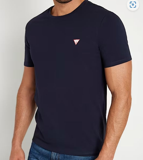 CAMISETA GUESS MARINA LOGO PEQUEÑO MANGA CORTA HOMBRE