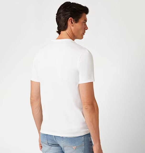 CAMISETA GUESS BLANCA LOGO PEQUEÑO MANGA CORTA HOMBRE