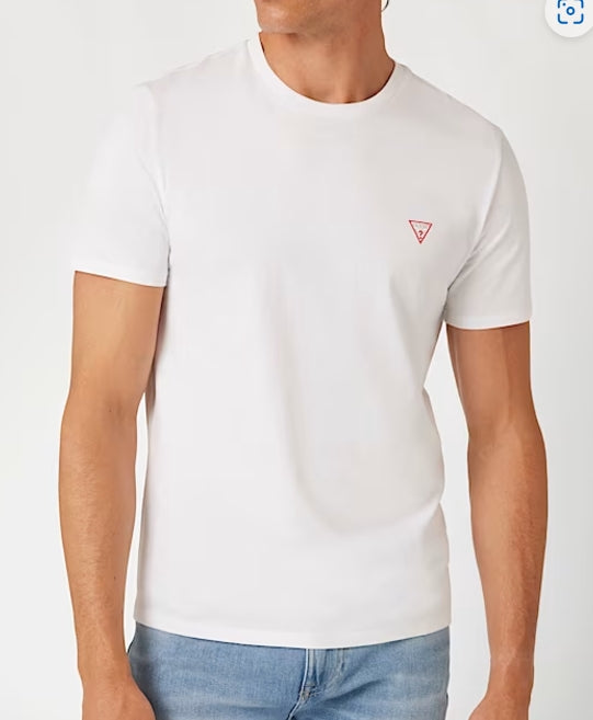 CAMISETA GUESS BLANCA LOGO PEQUEÑO MANGA CORTA HOMBRE