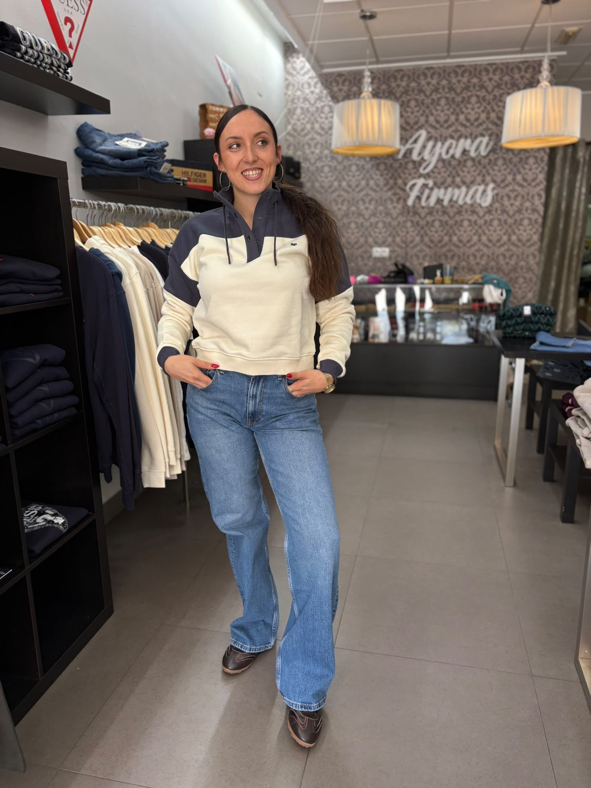 Sudadera Silbon Marina con cuello