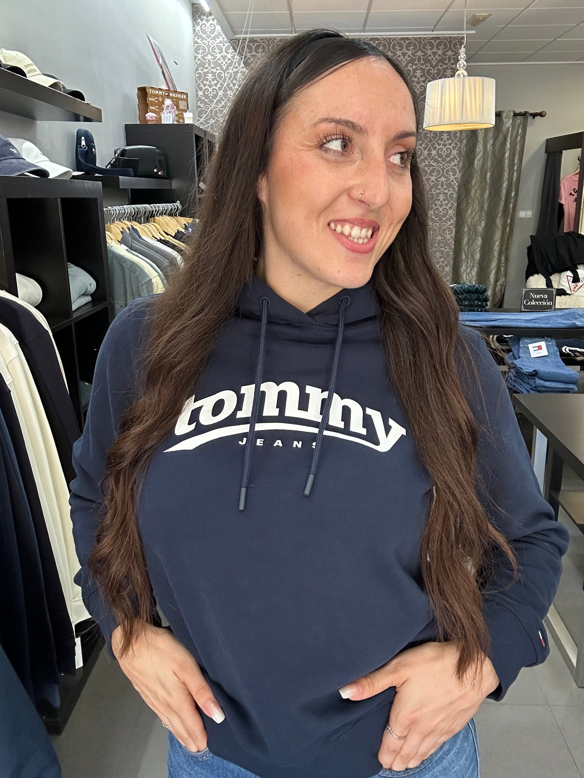 Sudadera Tommy marina con capucha