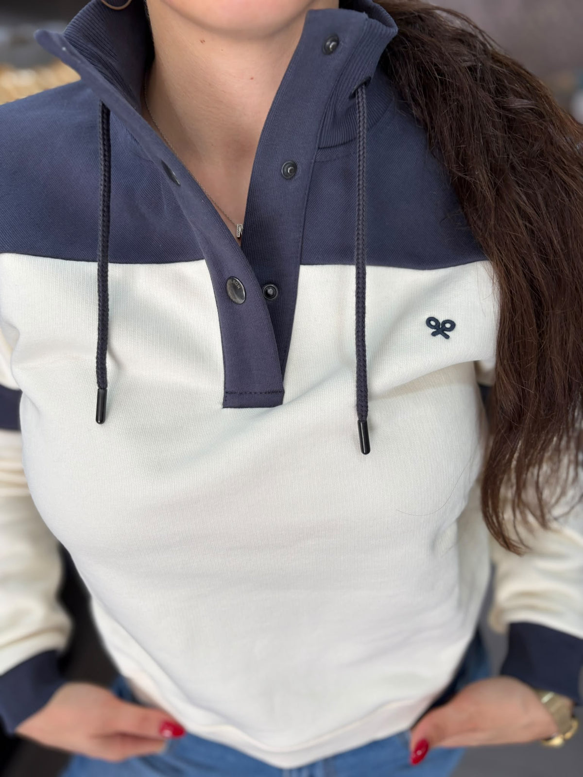 Sudadera Silbon Marina con cuello