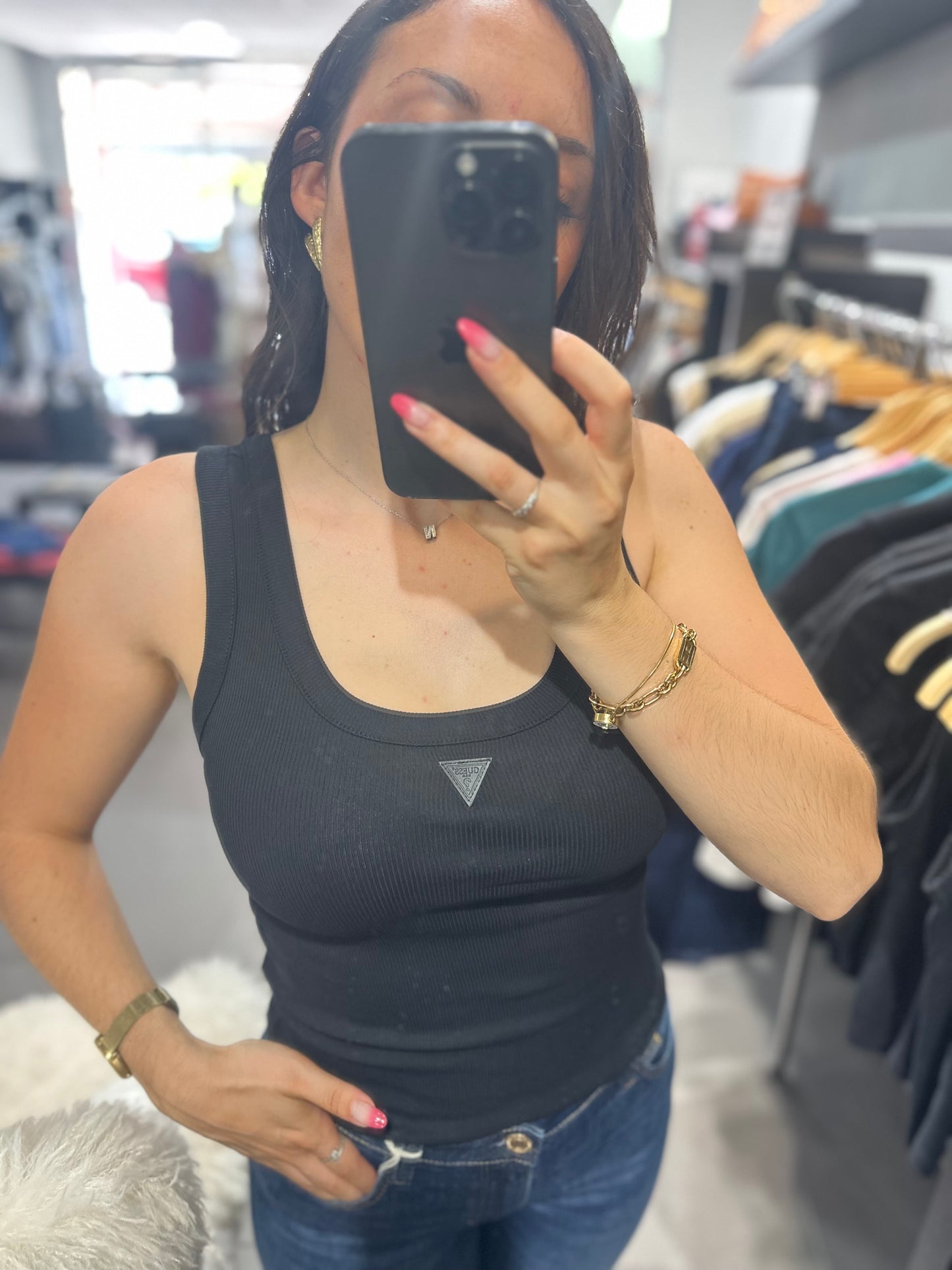 Camiseta Guess tirantes negra