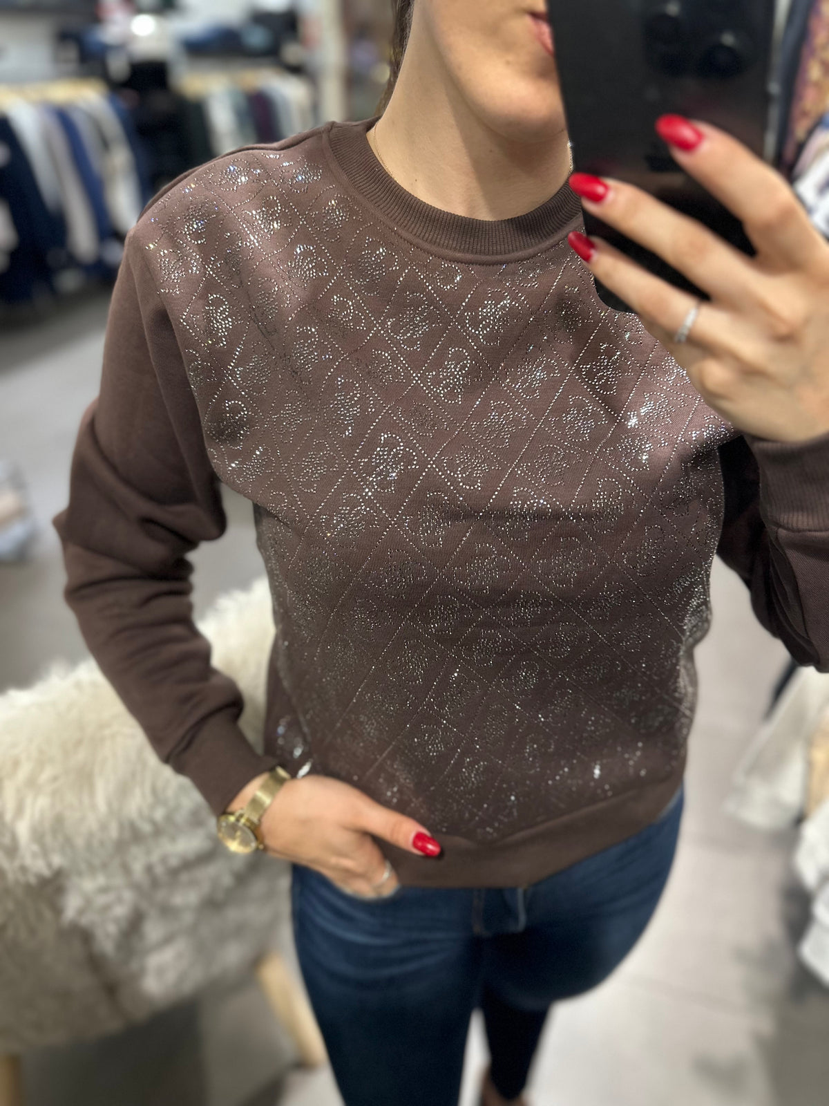 Sudadera Guess estampado 4g brillo