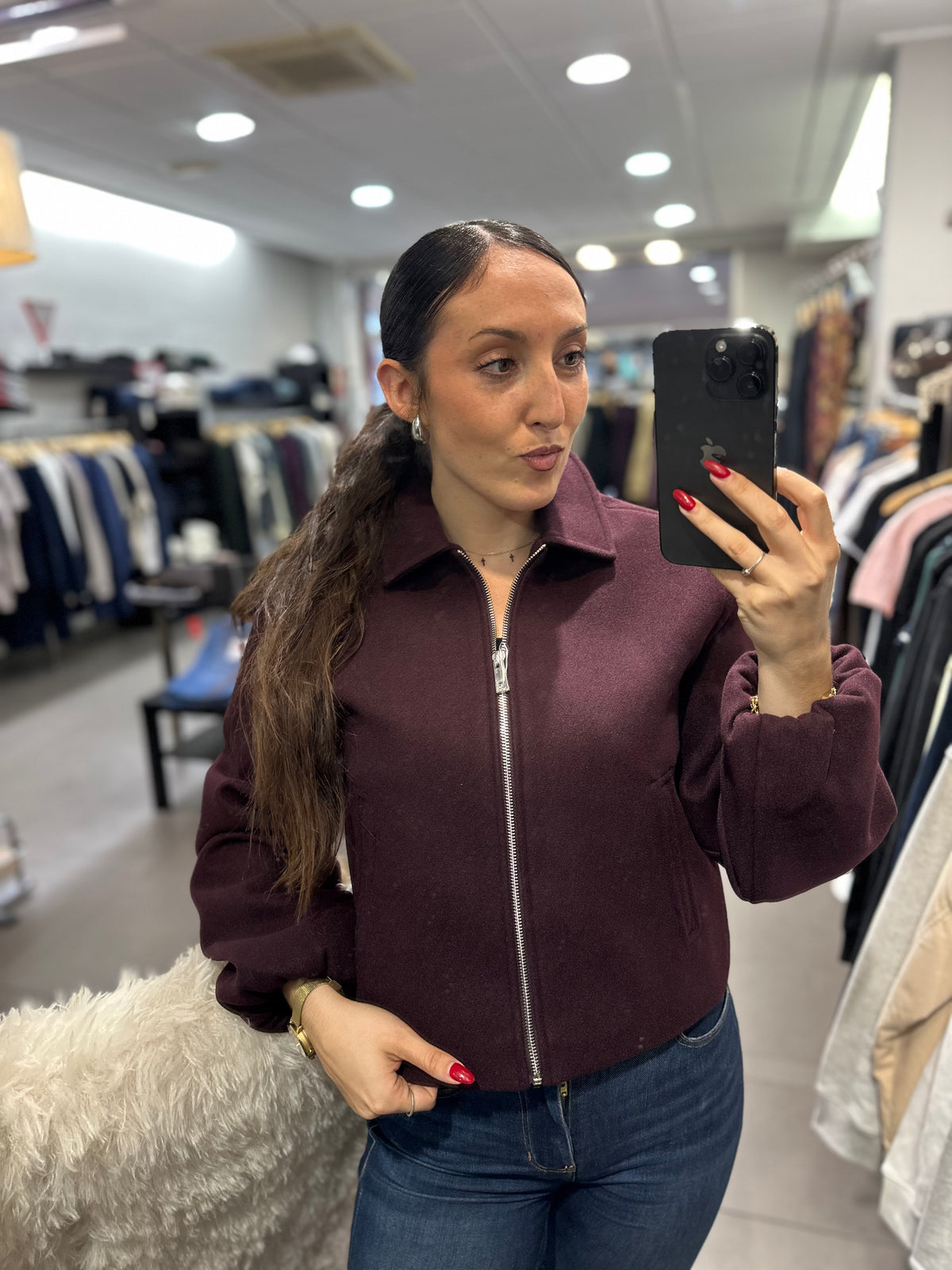 Chaqueta Tiffosi paño burdos cremallera