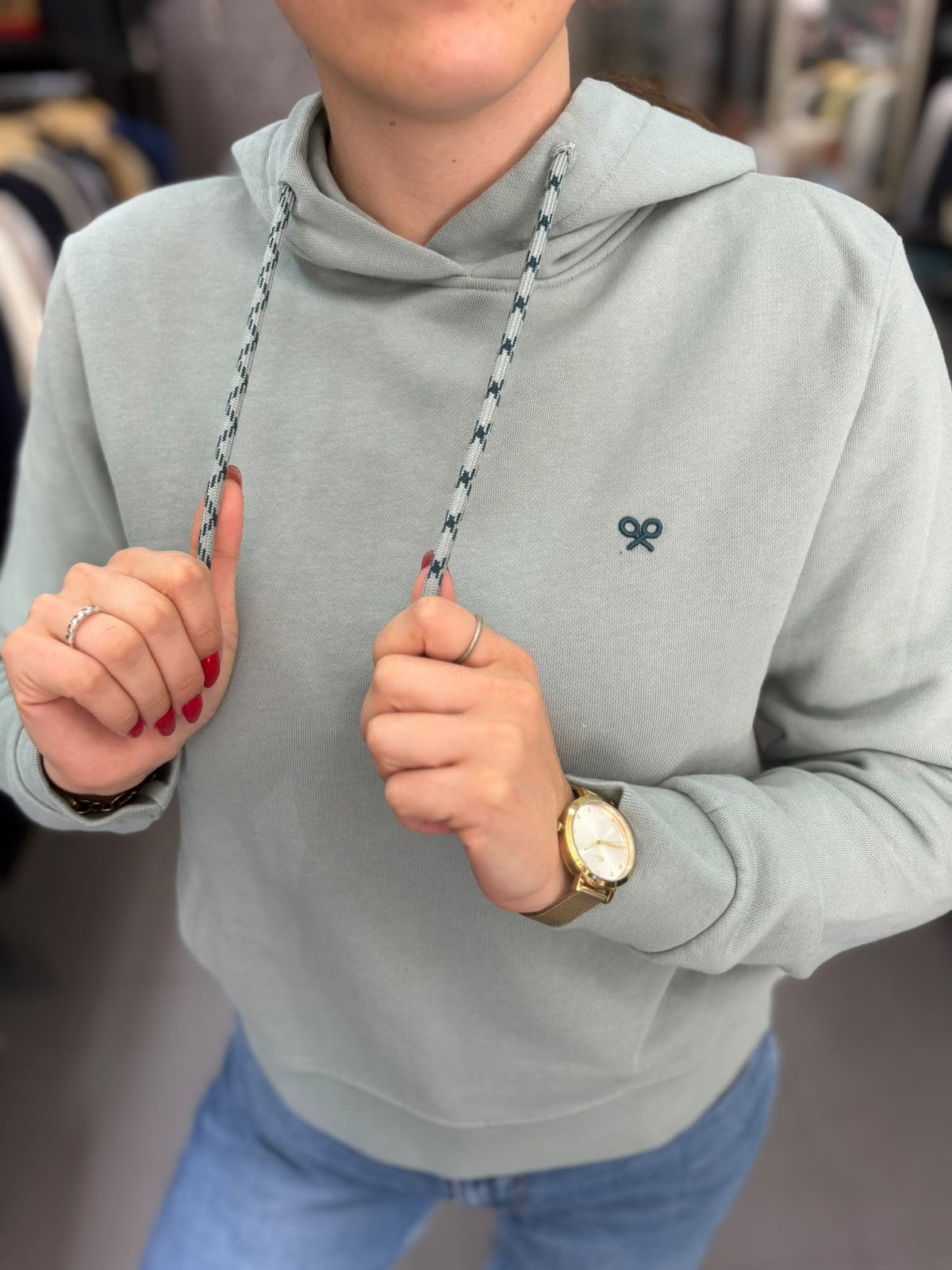 Sudadera Silbon rebel verde con capucha y logo en la espalda