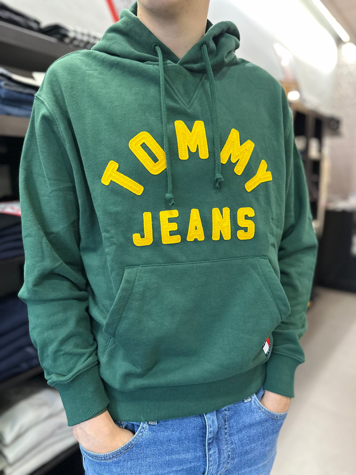 Sudadera Tommy verde y amarillo