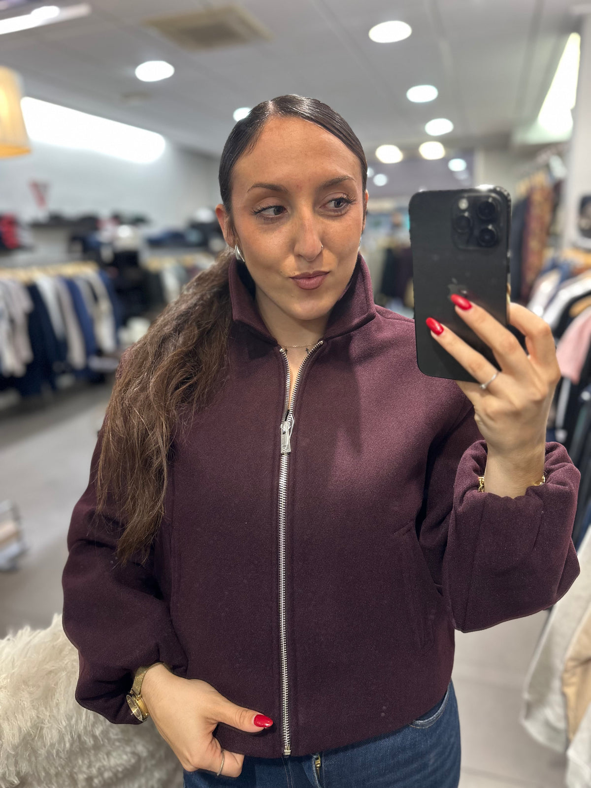 Chaqueta Tiffosi paño burdos cremallera