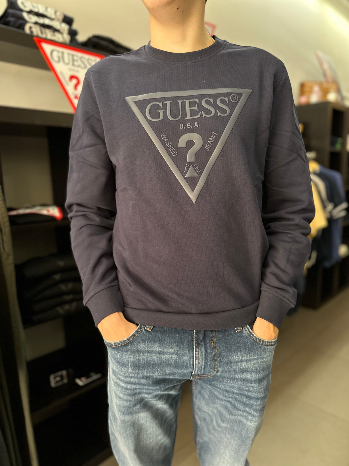 Sudadera Guess básica marina