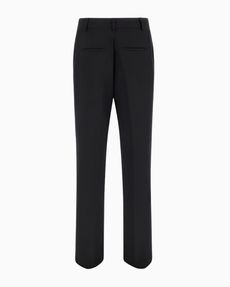 PANTALÓN GUESS PALAZZO DE TRAJE NEGRO DE PIERNA ANCHA Y BOLSILLOS CHINOS MUJER