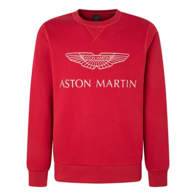 SUDADERA HACKETT GRANATE LOGO ASTON MARTIN PLATEADO HOMBRE