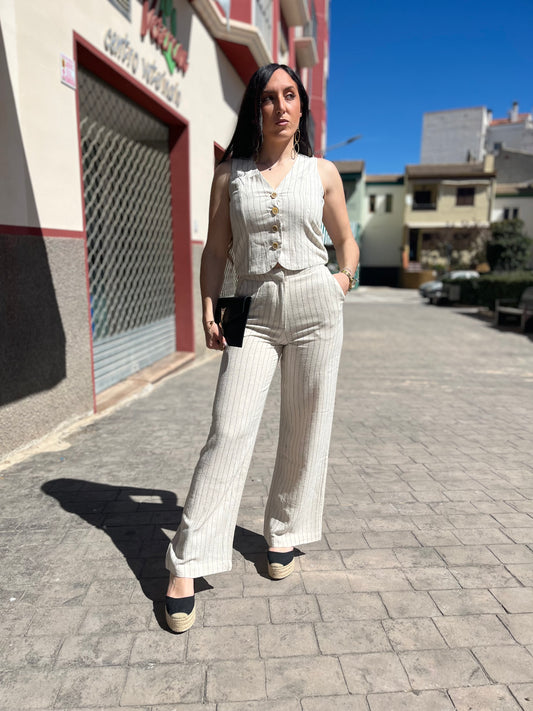 TRAJE TIFFOSI ANITTA LINO RAYA DIPLOMATICA BEIGE