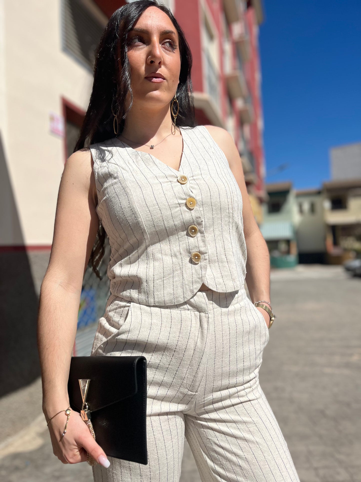 TRAJE TIFFOSI ANITTA LINO RAYA DIPLOMATICA BEIGE