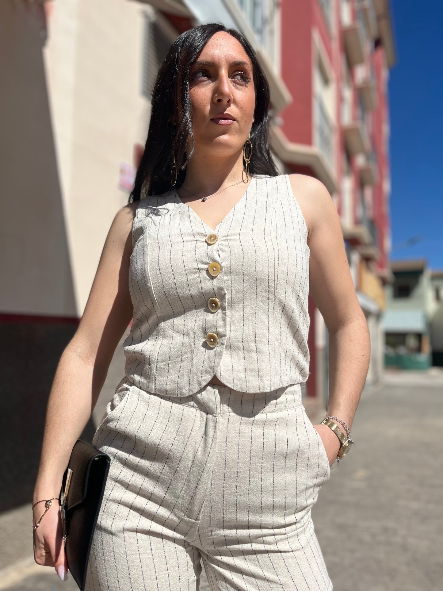 TRAJE TIFFOSI ANITTA LINO RAYA DIPLOMATICA BEIGE