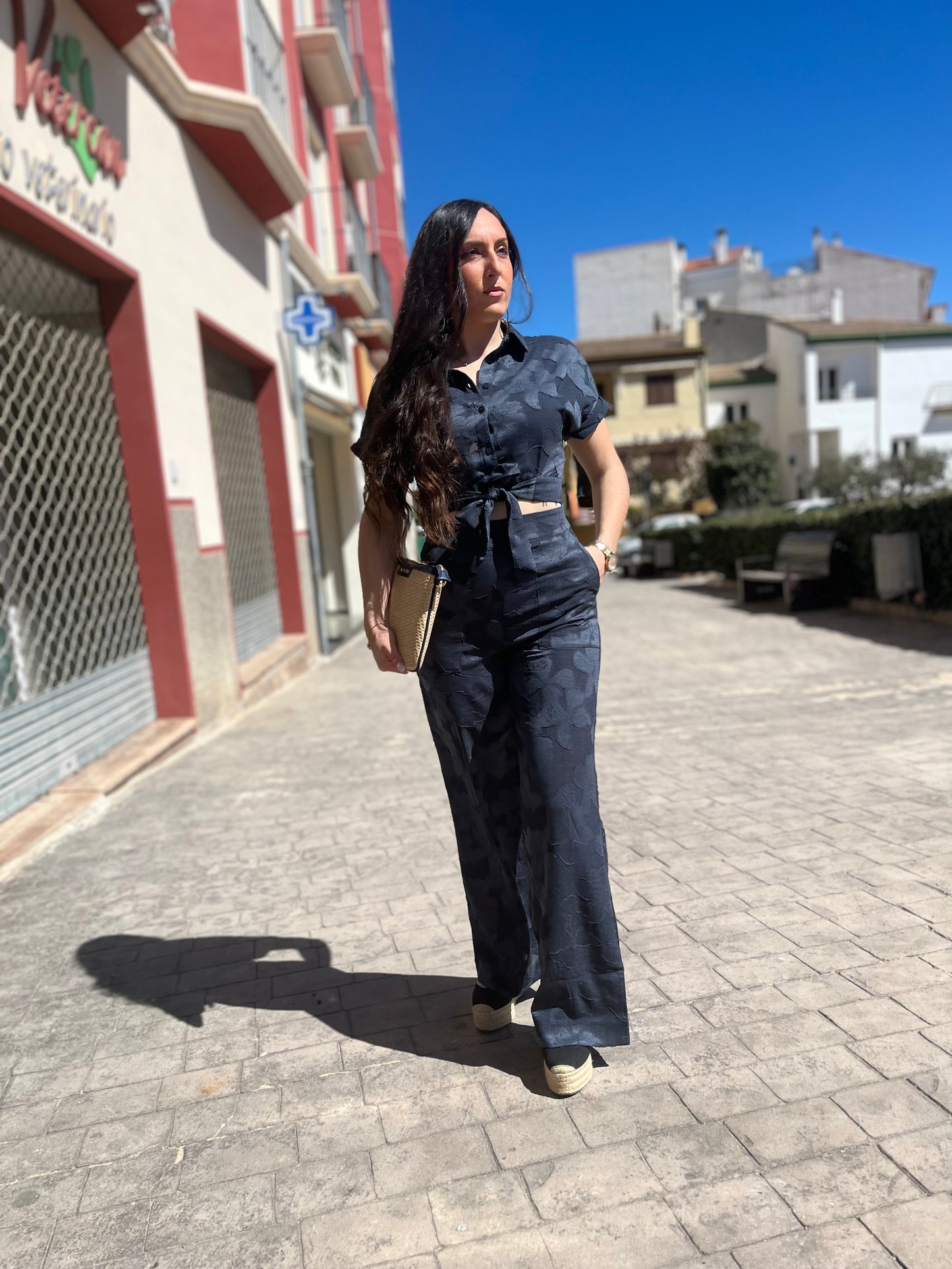 CONJUNTO TIFFOSI OPERA MARINO CON ESTAMPADO FLORES BORDADAS