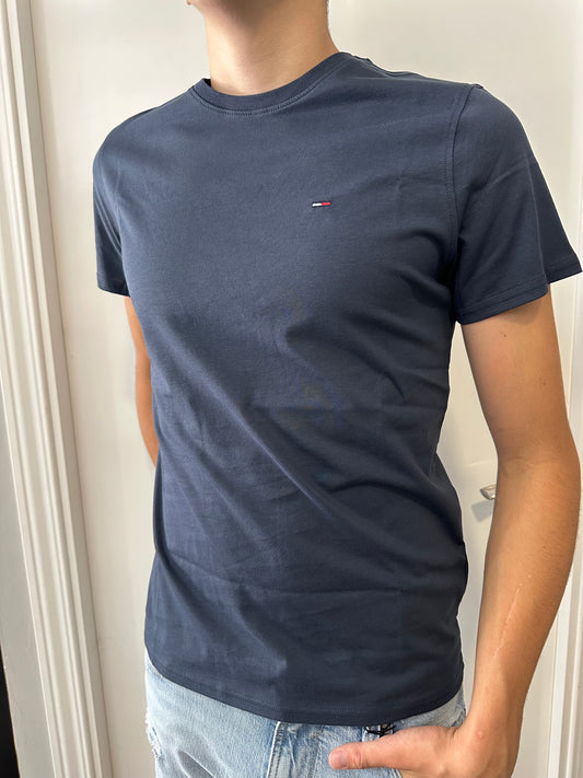 CAMISETA BÁSICA TOMMYJEANS AZUL  MARINA LOGO BORDADO