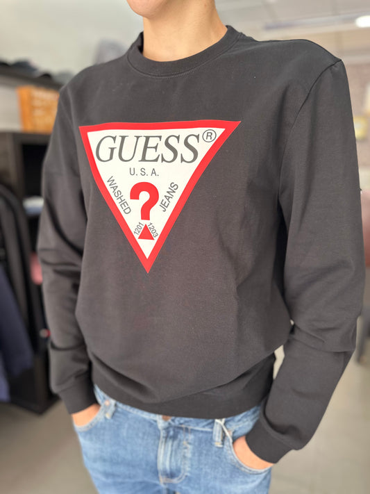 SUDADERA GUESS CON LOGO NEGRA