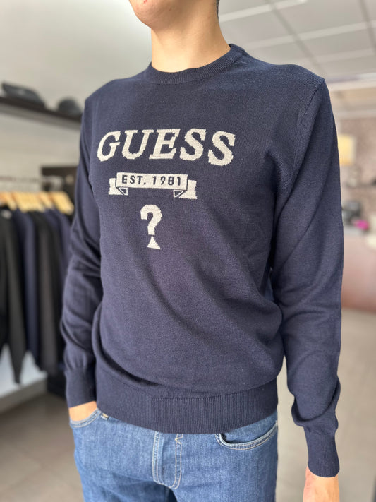 JERSEY GUESS AZUL MARINO CON LOGO