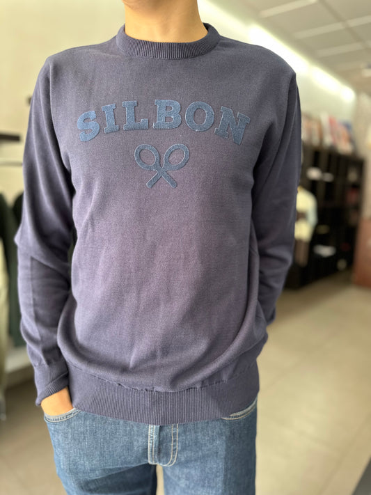 JERSEY SILBON AZUL MARINO CON LOGO