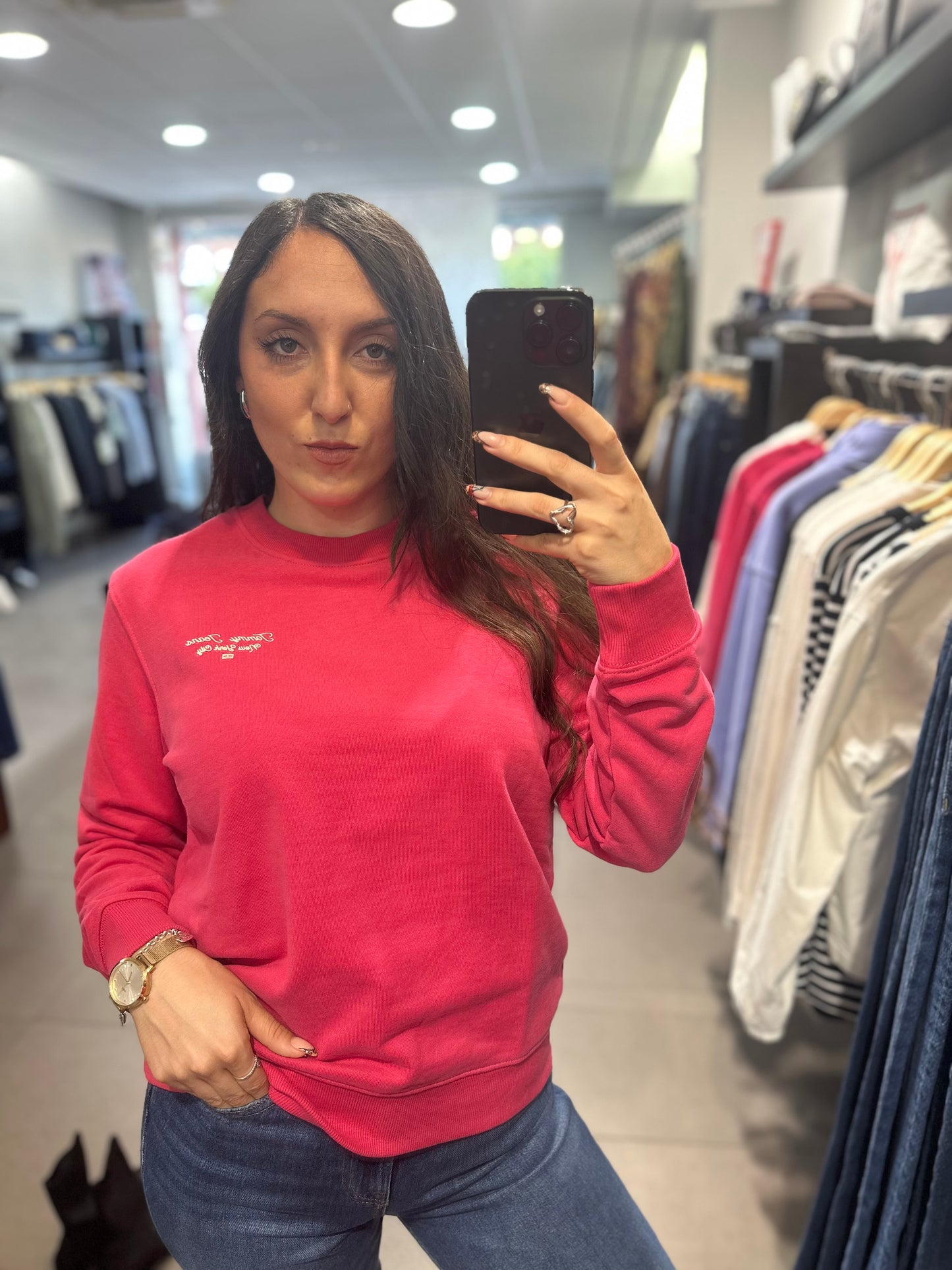 SUDADERA TOMMY JEANS FRAMBUESA