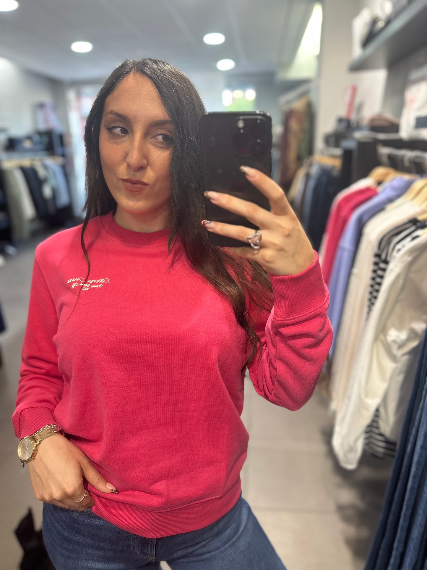 SUDADERA TOMMY JEANS FRAMBUESA