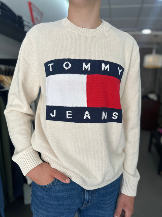 JERSEY TOMMY JEANS CRUDO CON BANDERA