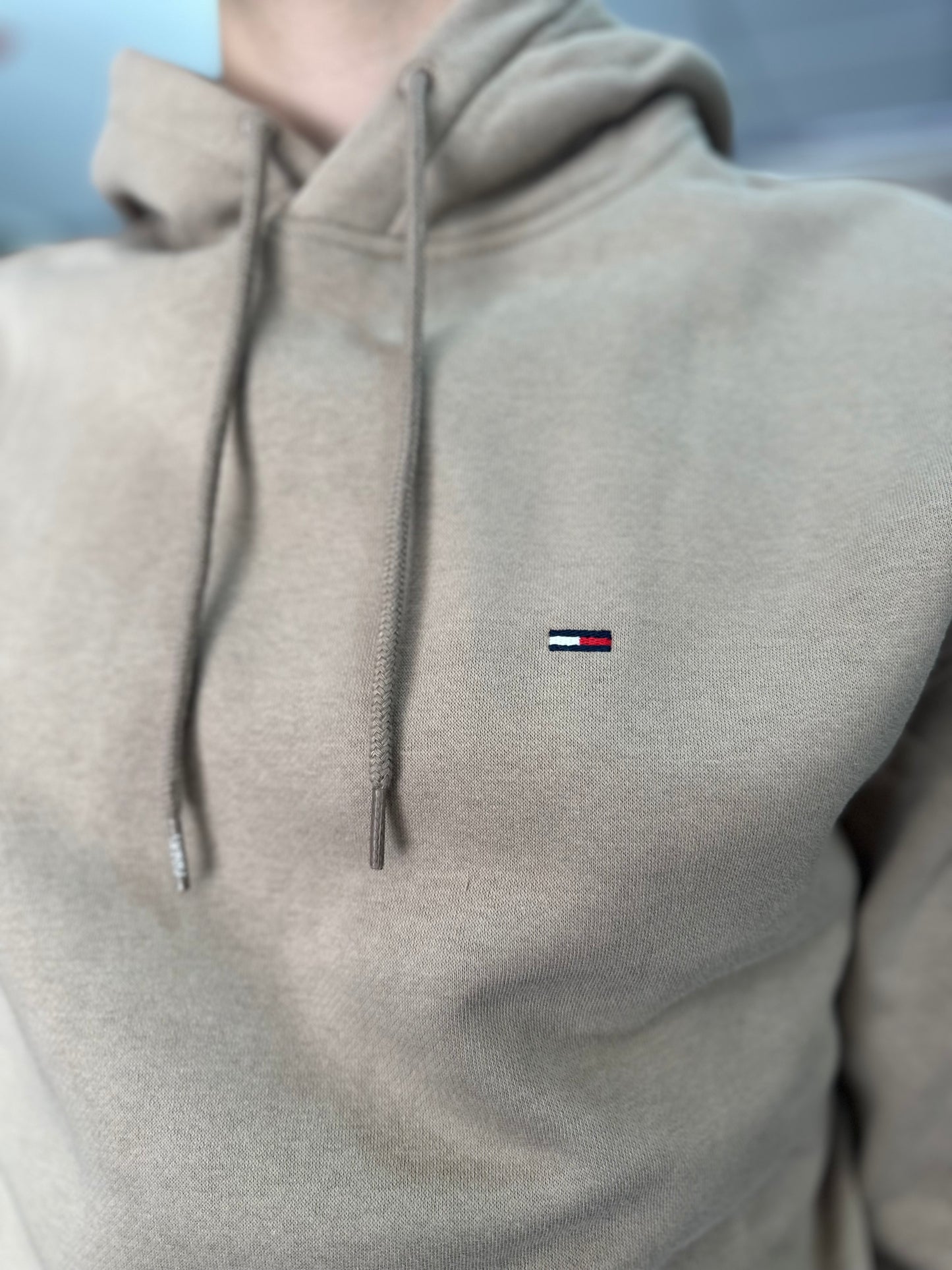 SUDADERA TOMMY TAUPE CON CAPUCHA