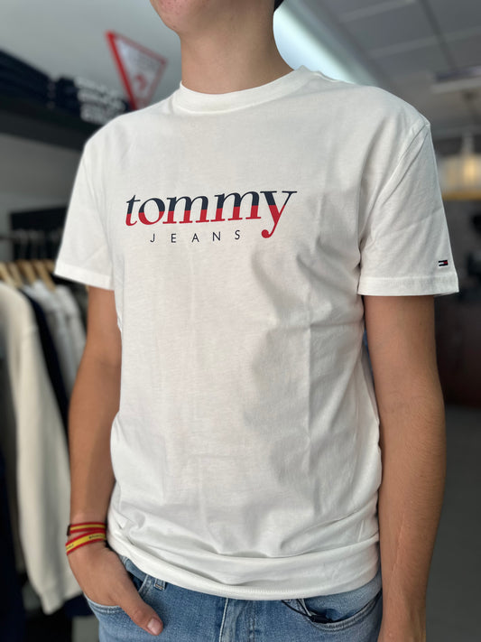 CAMISETA TOMMY BLANCA LOGO COLORES BANDERA
