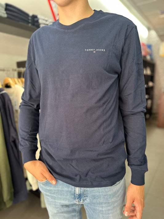 CAMISETA TOMMY JEANS MANGA LARGA AZUL MARINA