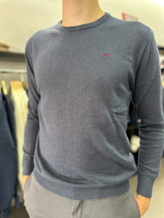 JERSEY SILBON AZUL MARINO LOGO BURDEOS